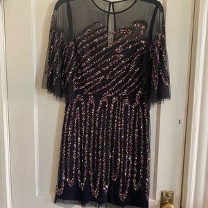 Sequin dress with mesh